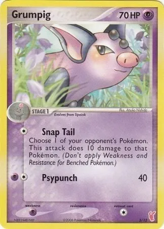 Grumpig, Pokémon card TK2P 003 — EX Trainer Kit 2 (Plusle) set