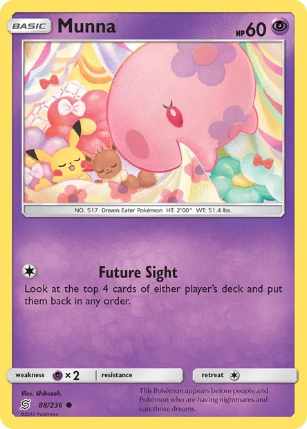 Munna, Pokémon card UNM 88 — Unified Minds set