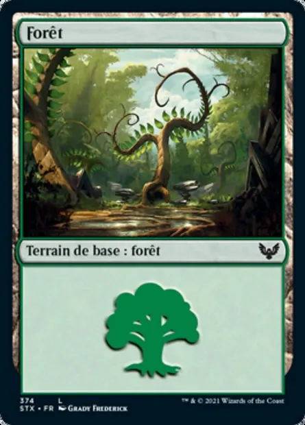 Forêt, carte Magic STX 374 — extension Strixhaven: l'Académie des Mages