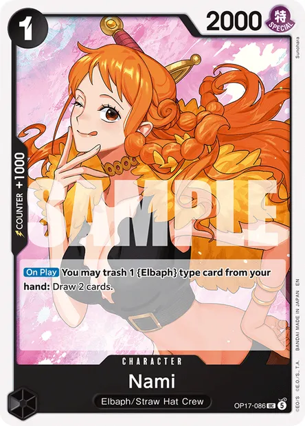 Nami, One Piece card OP17-086 — THE WORLD’S STRONGEST WARRIORS set