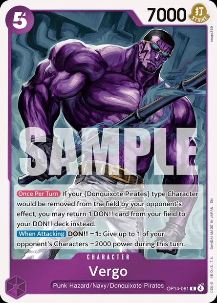 Vergo, One Piece card OP14-061 — THE AZURE SEA’S SEVEN set
