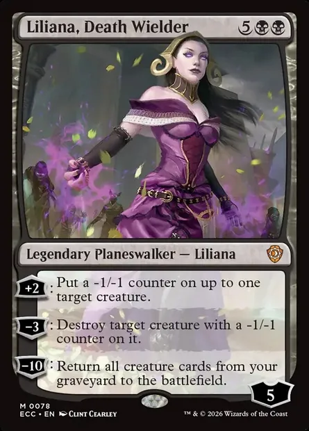 Liliana, Death Wielder, Magic card ECC 78 — Lorwyn Eclipsed Commander set