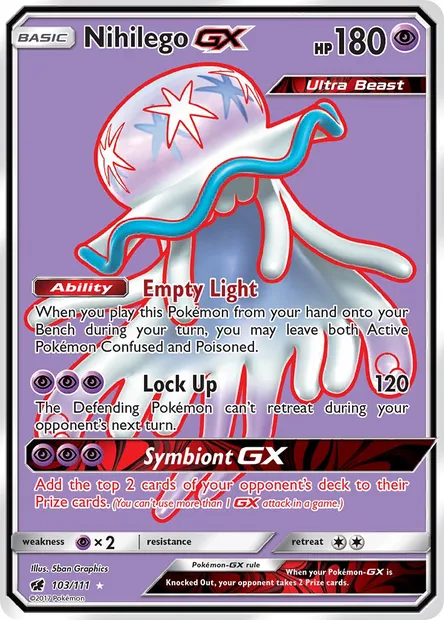 Nihilego GX, Pokémon card CIN 103 — Crimson Invasion set