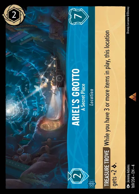 Ariel's Grotto - A Secret Place, Disney Lorcana card CH4-169 — Ursula's Return set