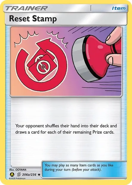 Tampon de Réinitialisation, carte Pokémon TDX 206a — extension Theme Deck & Blisters Exclusives