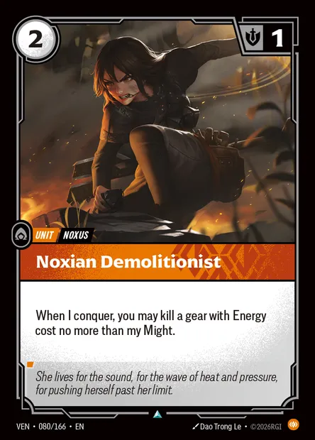 Noxian Demolitionist, carte Riftbound VEN 080 — extension Vendetta