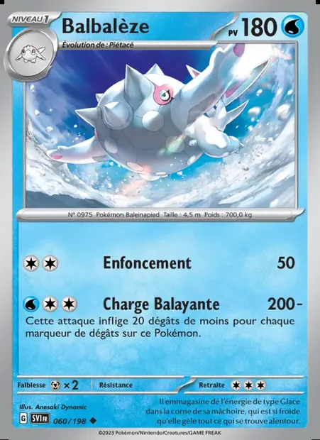 Balbalèze, carte Pokémon SVI 060 — extension Écarlate et Violet