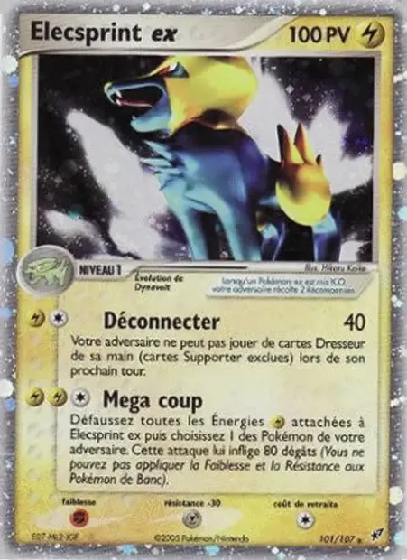 Elecsprint ex, carte Pokémon DX 101 — extension EX Deoxys