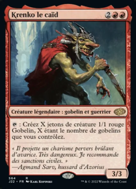 Krenko le caïd, carte Magic J22 564 — extension Jumpstart 2022