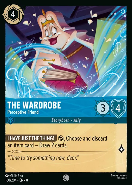 The Wardrobe - Perceptive Friend, Disney Lorcana card CH8-160 — The Reign of Jafar set