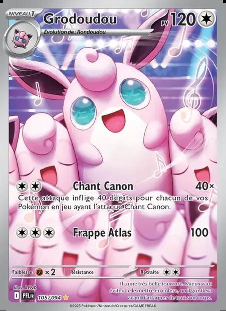 Grodoudou, carte Pokémon PFL 105 — extension Flammes Fantasmagoriques