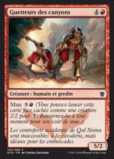 Guetteurs des canyons, carte Magic KTK 105 — extension Les Khans de Tarkir