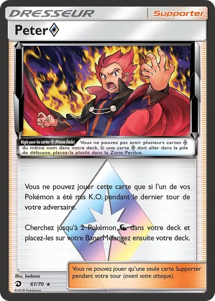 Peter ◇, carte Pokémon DRM 61 — extension Majesté Des Dragons