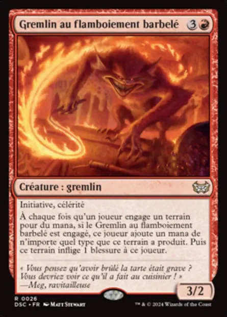 Gremlin au flamboiement barbelé, carte Magic DSC 26 — extension Duskmourn: House of Horror Commander