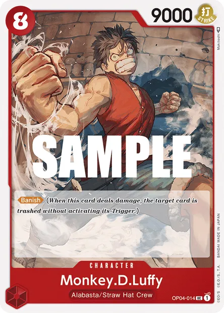 Monkey.D.Luffy, One Piece card OP04-014 — KINGDOMS OF INTRIGUE set