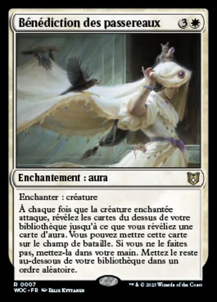 Bénédiction des passereaux, carte Magic WOC 7 — extension Wilds of Eldraine Commander