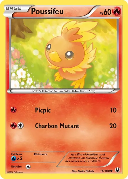 Poussifeu, carte Pokémon DEX 15 — extension Explorateurs Obscurs