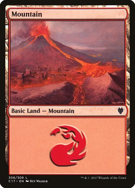 Mountain, Magic card C17 306 — Commander 2017 set