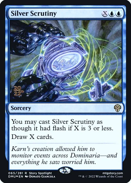 Silver Scrutiny, Magic card PDMU 65s — Dominaria United Promos set