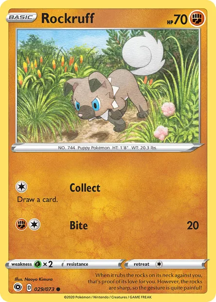 Rockruff, Pokémon card CPA 29 — Champion's Path set