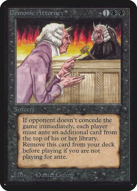 Demonic Attorney, Magic card LEA 102 — Limited Edition Alpha set