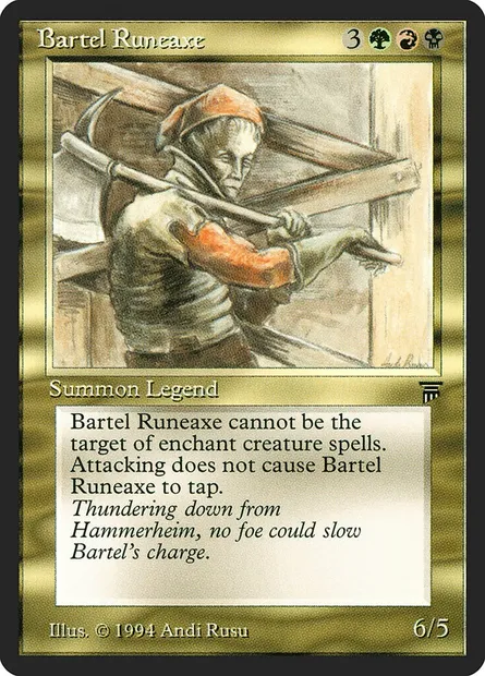Bartel Runeaxe, carte Magic LEG 222 — extension Legends