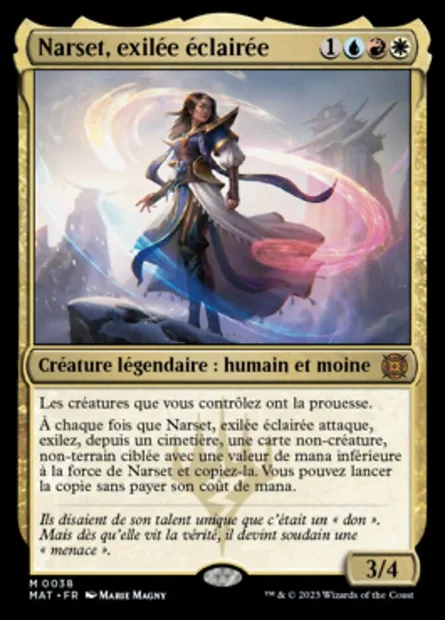 Narset, exilée éclairée, carte Magic MAT 38 — extension L'invasion des machines : le jour d'après