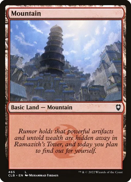 Mountain, Magic card CLB 465 — Commander Legends: Battle for Baldur's Gate set