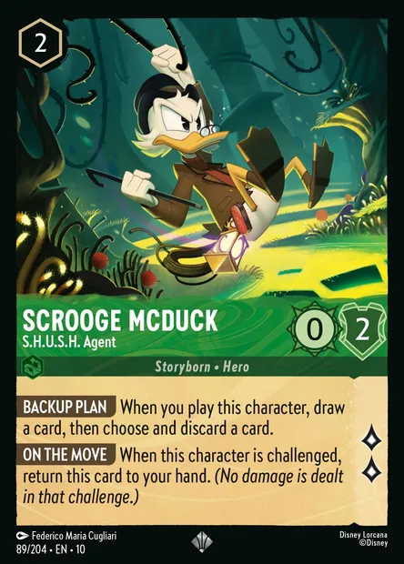 Scrooge McDuck - S.H.U.S.H. Agent, Disney Lorcana card CH10-089 — Whispers in the Well set
