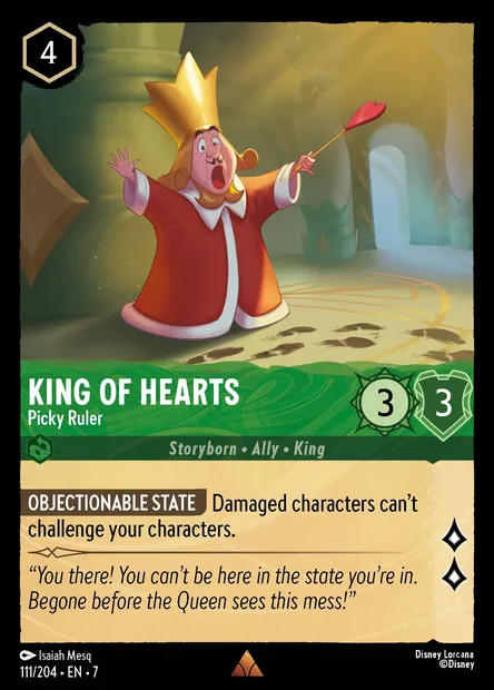 King of Hearts - Picky Ruler, Disney Lorcana card CH7-111 — Archazia's Island set