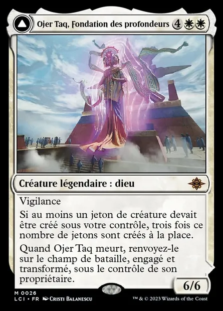 Ojer Taq, Fondation des profondeurs // Temple de la civilisation, carte Magic LCI 26 — extension The Lost Caverns of Ixalan