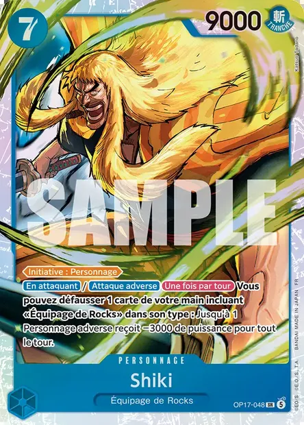 Shiki, carte One Piece OP17-048 — extension LES GUERRIERS LES PLUS PUISSANTS AU MONDE