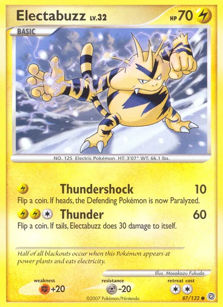 Electabuzz, Pokémon card SW 87 — Secret Wonders set