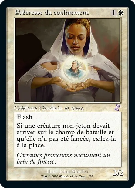 Prêtresse du confinement, carte Magic TSR 292 — extension Spirale Temporelle Remastered