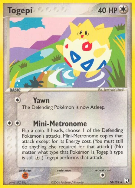 Togepi, carte Pokémon TRR 50 — extension Team Rocket Returns