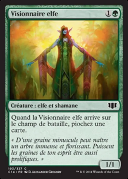 Visionnaire elfe, carte Magic C14 193 — extension Commander 2014