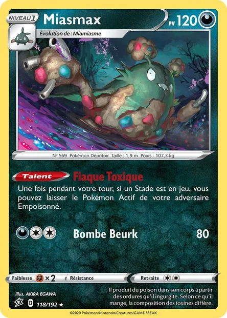 Miasmax, carte Pokémon RCL 118 — extension Clash des Rebelles