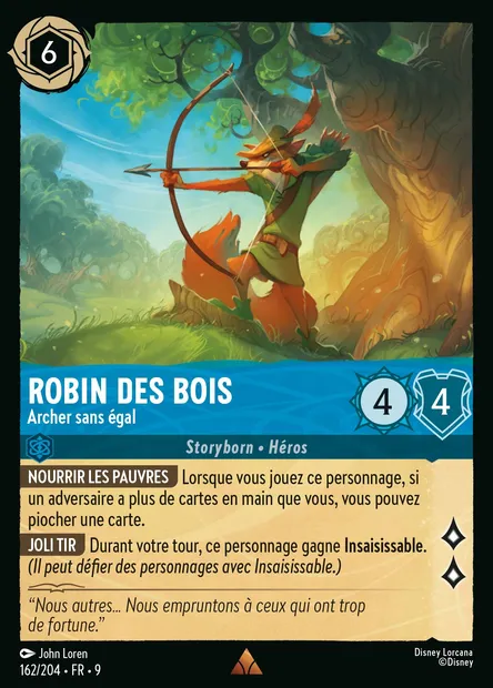 Robin des Bois - Archer sans égal, carte Disney Lorcana CH9-162 — extension Fabuleux