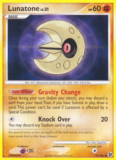 Lunatone, Pokémon card GE 76 — Great Encounters set