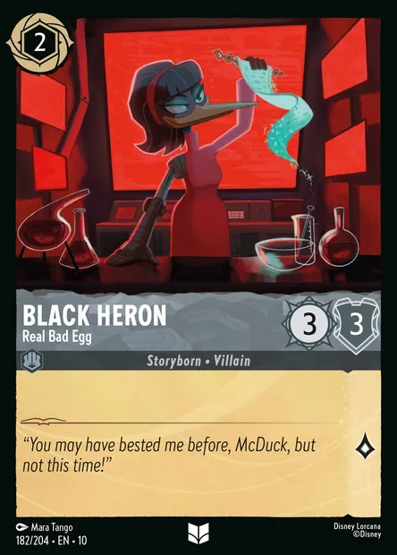 Black Heron - Real Bad Egg, Disney Lorcana card CH10-182 — Whispers in the Well set