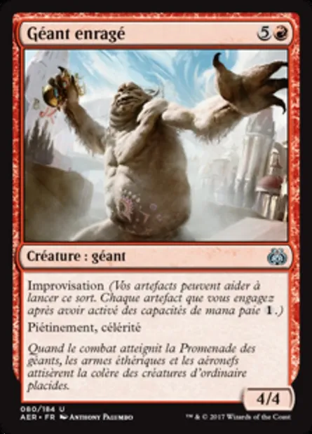 Géant enragé, carte Magic AER 80 — extension La révolte éthérique