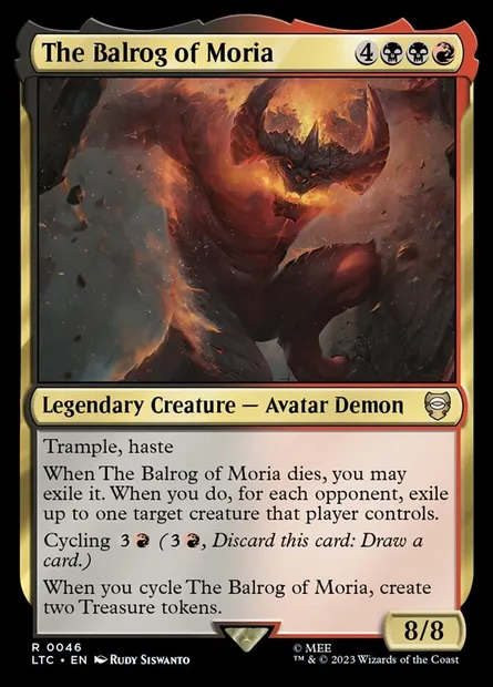 The Balrog of Moria, Magic card LTC 46 — Tales of Middle-earth Commander set