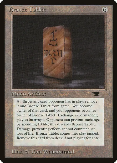 Bronze Tablet, Magic card ATQ 42 — Antiquities set