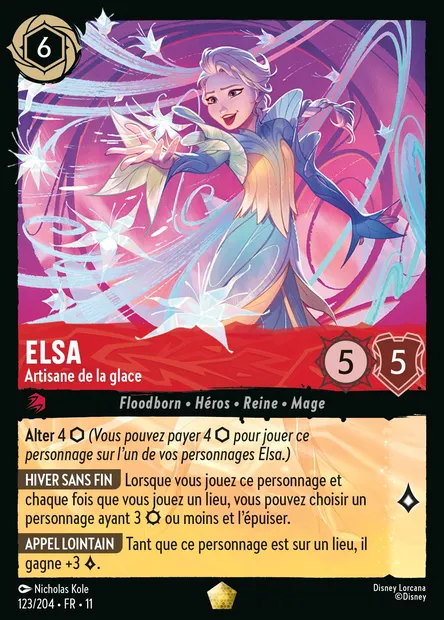 Elsa - Artisane de la glace, carte Disney Lorcana CH11-123 — extension Givresort