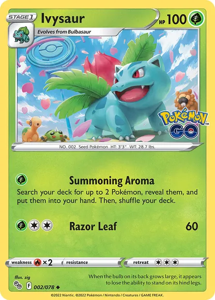 Ivysaur, Pokémon card PGO 002 — Pokémon GO set