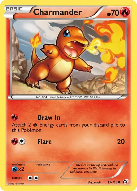 Charmander, Pokémon card LTR 17 — Legendary Treasures set