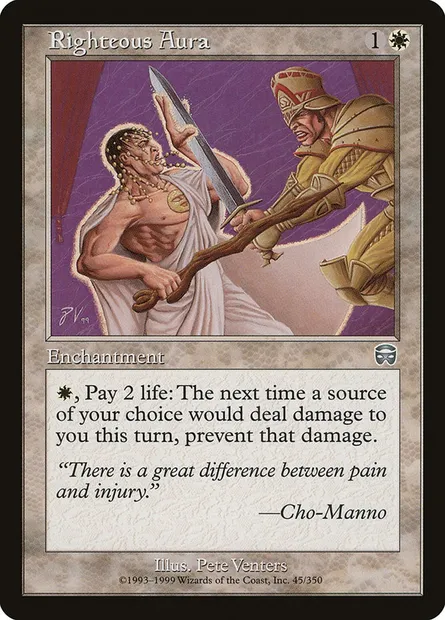 Righteous Aura, Magic card MMQ 45 — Mercadian Masques set