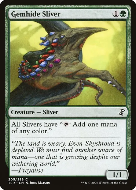 Gemhide Sliver, Magic card TSR 205 — Time Spiral Remastered set