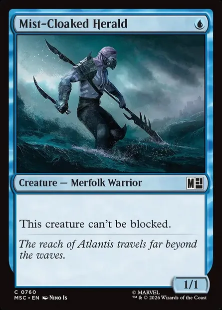 Mist-Cloaked Herald, Magic card MSC 760 — Marvel Super Heroes Commander set