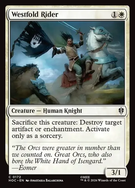 Westfold Rider, Magic card HOC 172 — The Hobbit Eternal set